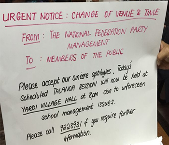 NFP claims police intimidation led to cancellation of Savusavu talanoa session