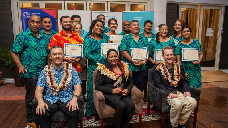 15 entrepreneurs proceed progress after graduating below the Fiji Enterprise Engine