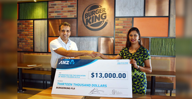 FENC Fiji receives donation of $13,000 from Burger King