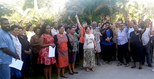 Over 60 staff of USP hand over their petition against former USP Vice Chancellor and President Rajesh Chandra
