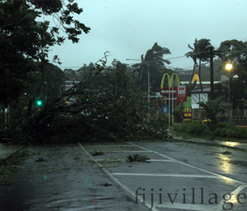Centre of Severe Tropical Cyclone Winston currently located between Waya Island and Viwa island