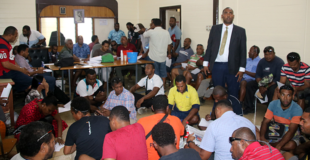 Former WAF workers currently filling grievance forms at FTUC HQ