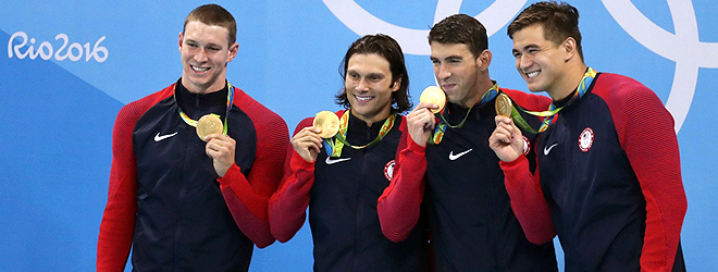 Phelps claims 23rd Gold medal with Team USA 4x100m relay team
