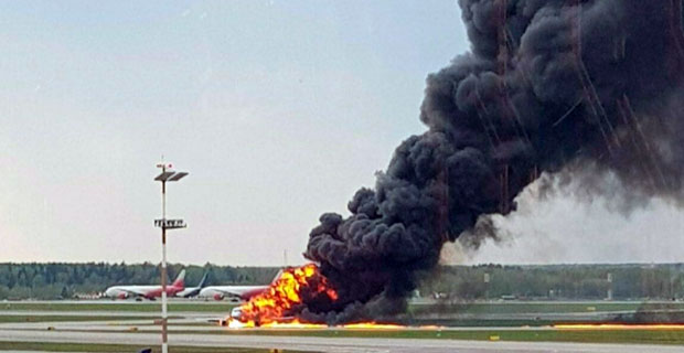 Plane in Russia made emergency landing after a fire broke out mid-flight