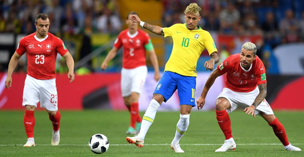 Switzerland holds Brazil to a 1-all draw while Germany goes down to Mexico 1-0