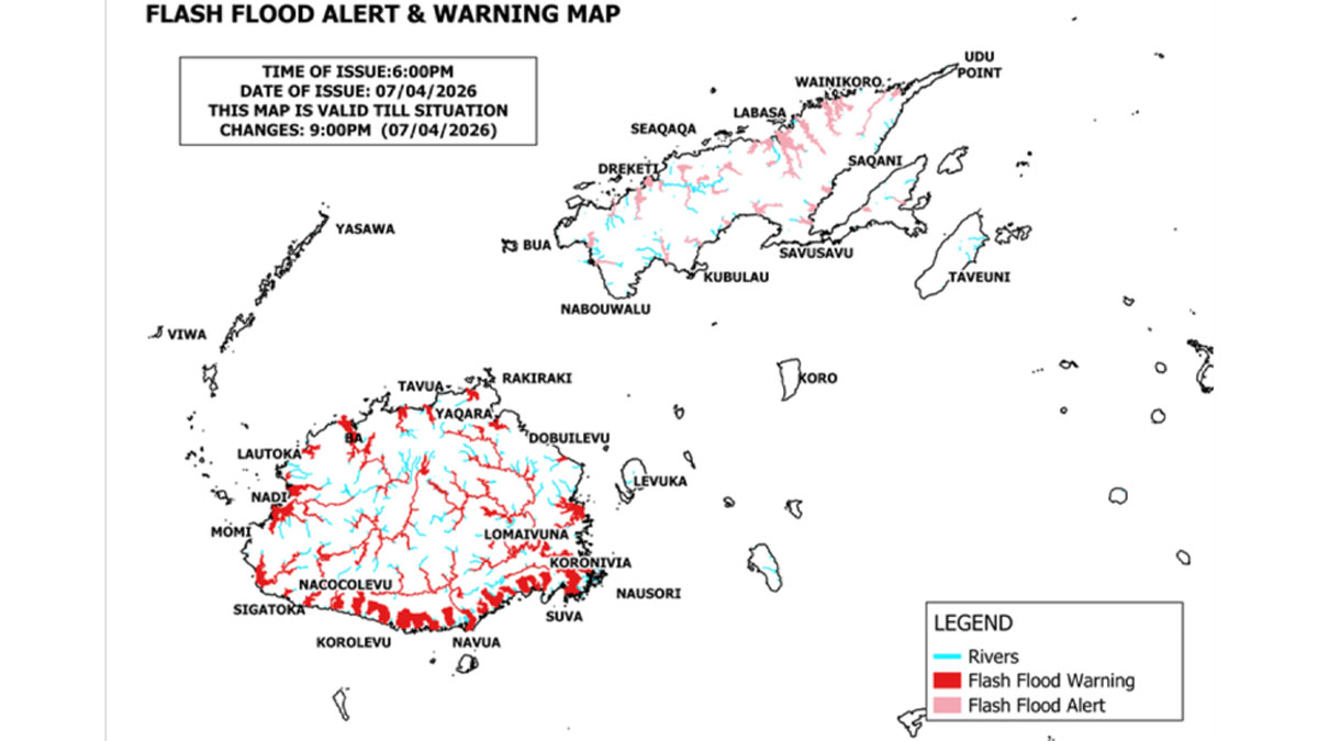 Flood warnings for rivers in Ba, Lautoka and Nadi