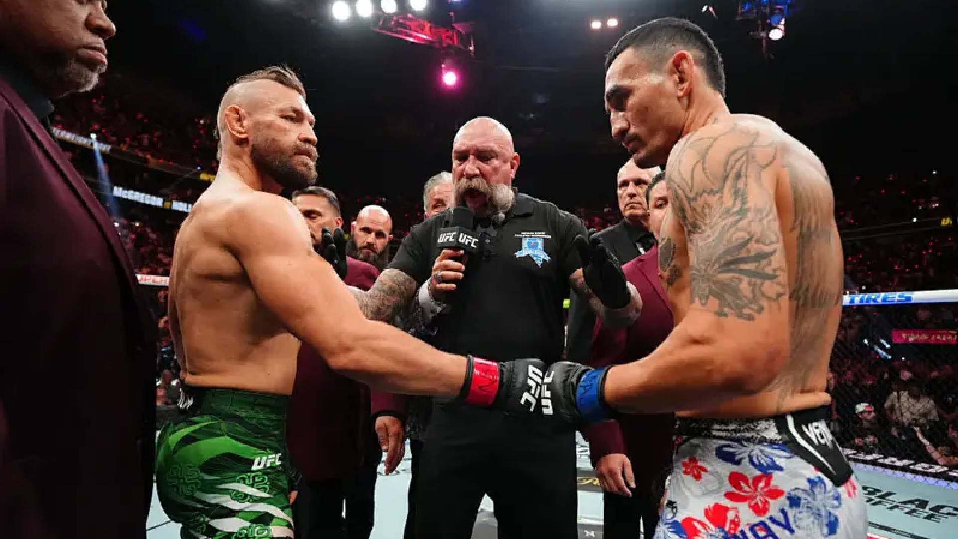 McGregor injures leg in UFC return, referee stops fight