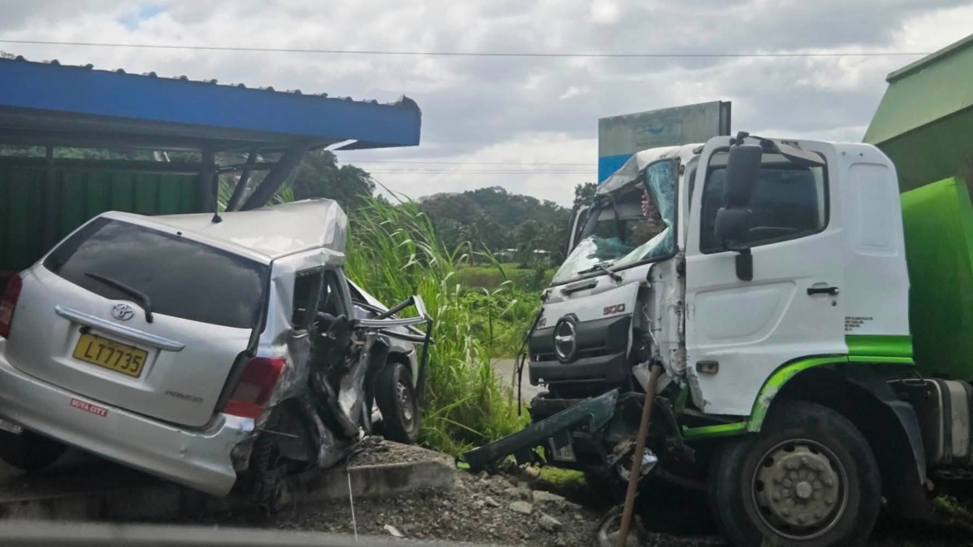 Police attend crash involving taxi and rubbish collection truck