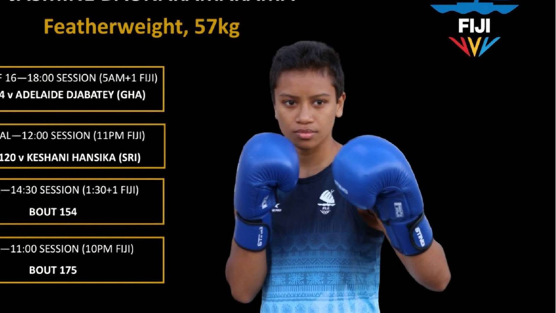 Team Fiji Boxer Daunakamakama to face Sri Lanka's Keshani Hansika tonight in Commonwealth Games 57kg quarter finals
