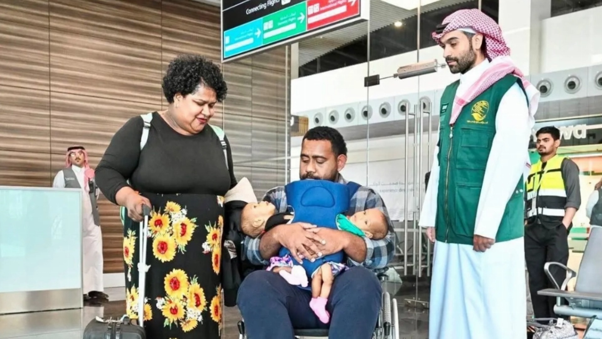 Fijian conjoined twins reach Saudi Arabia for possible separation surgery