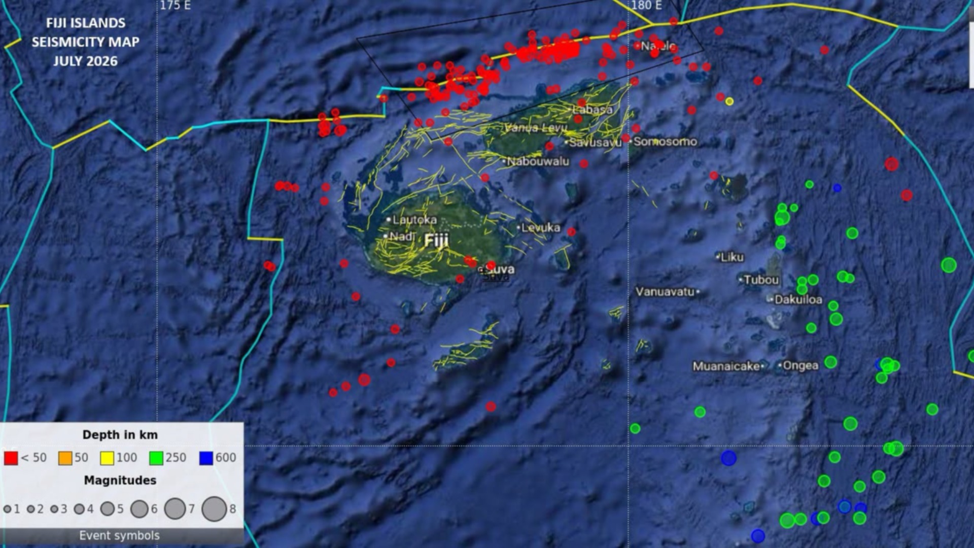 264 earthquakes recorded in Fiji region in July