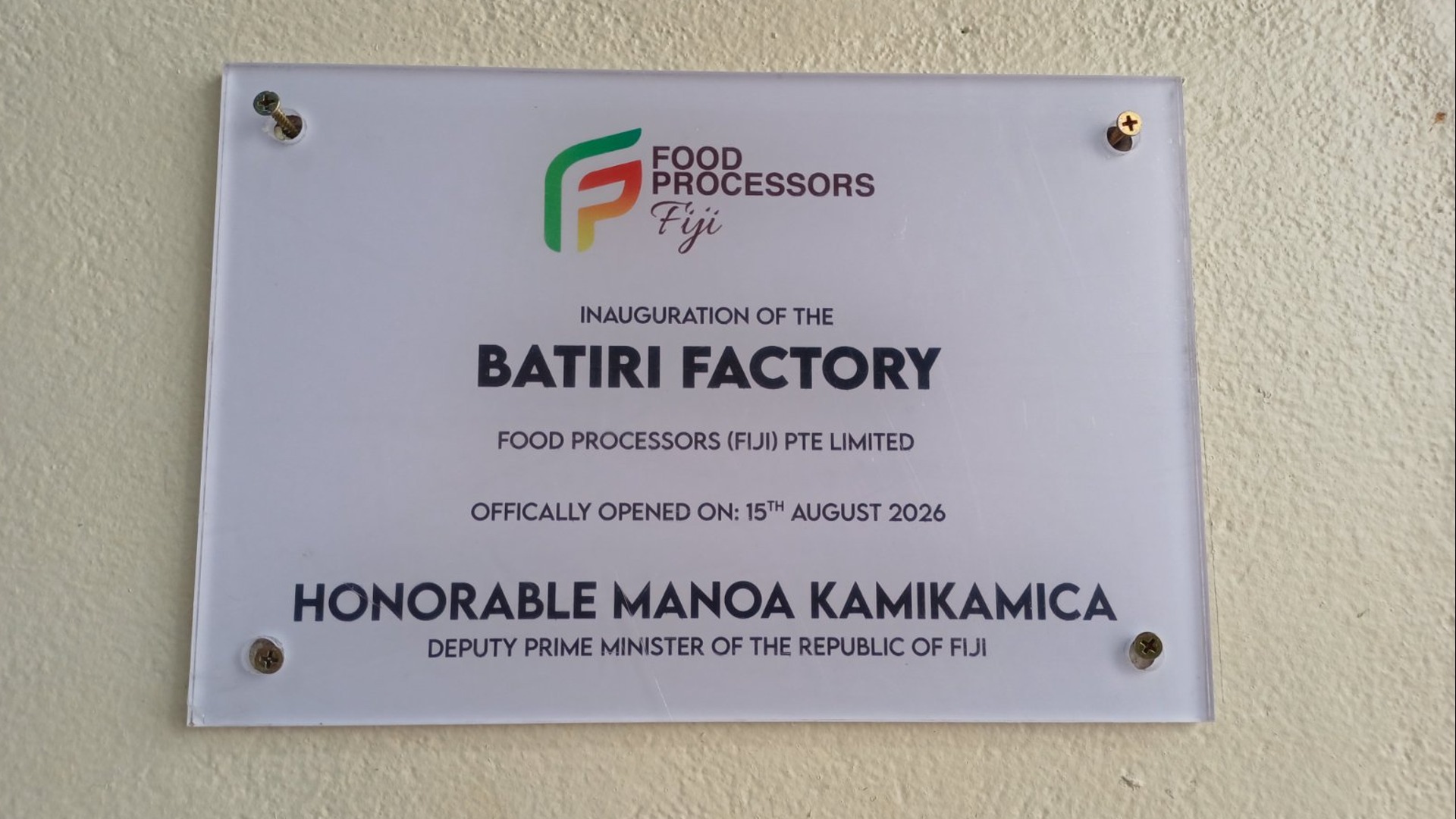 Food Processors Fiji commissions $635,000 processing centre in Dreketi