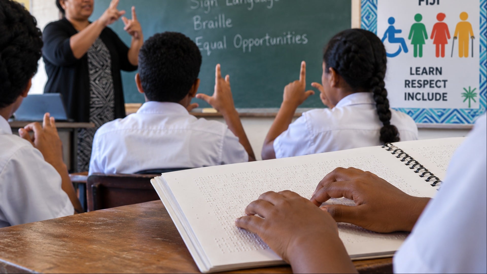 Teachers say sign language, braille should take priority over Chinese