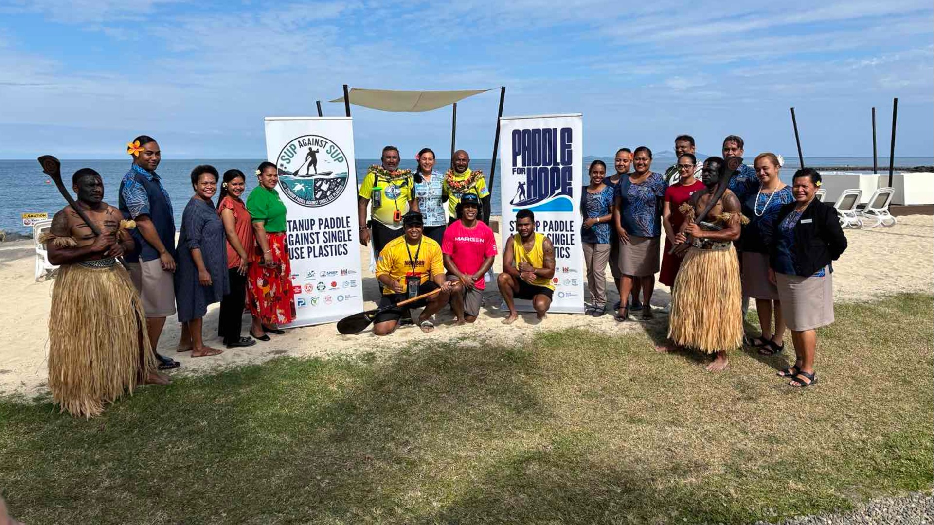 Stand-Up paddlers bring message of climate action to Sheraton Fiji during Viti Levu journey