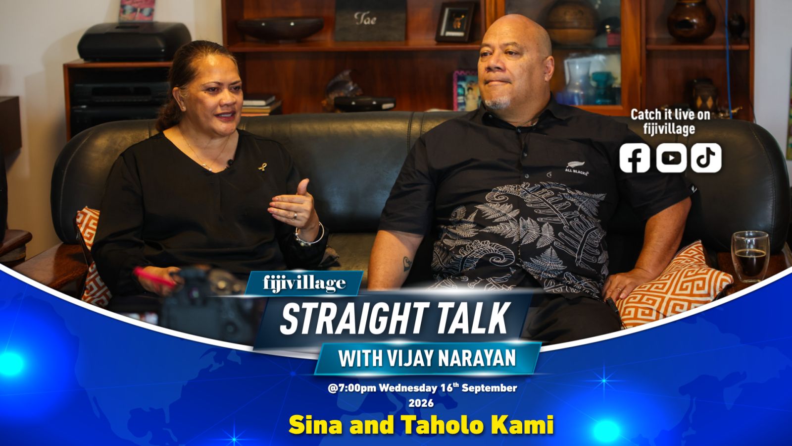 Sina and Taholo Kami to appear on fijivillage Straight Talk at 7pm Wednesday