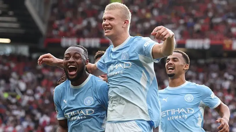 EPL: Haaland strikes as 10-man City edge United 1-0