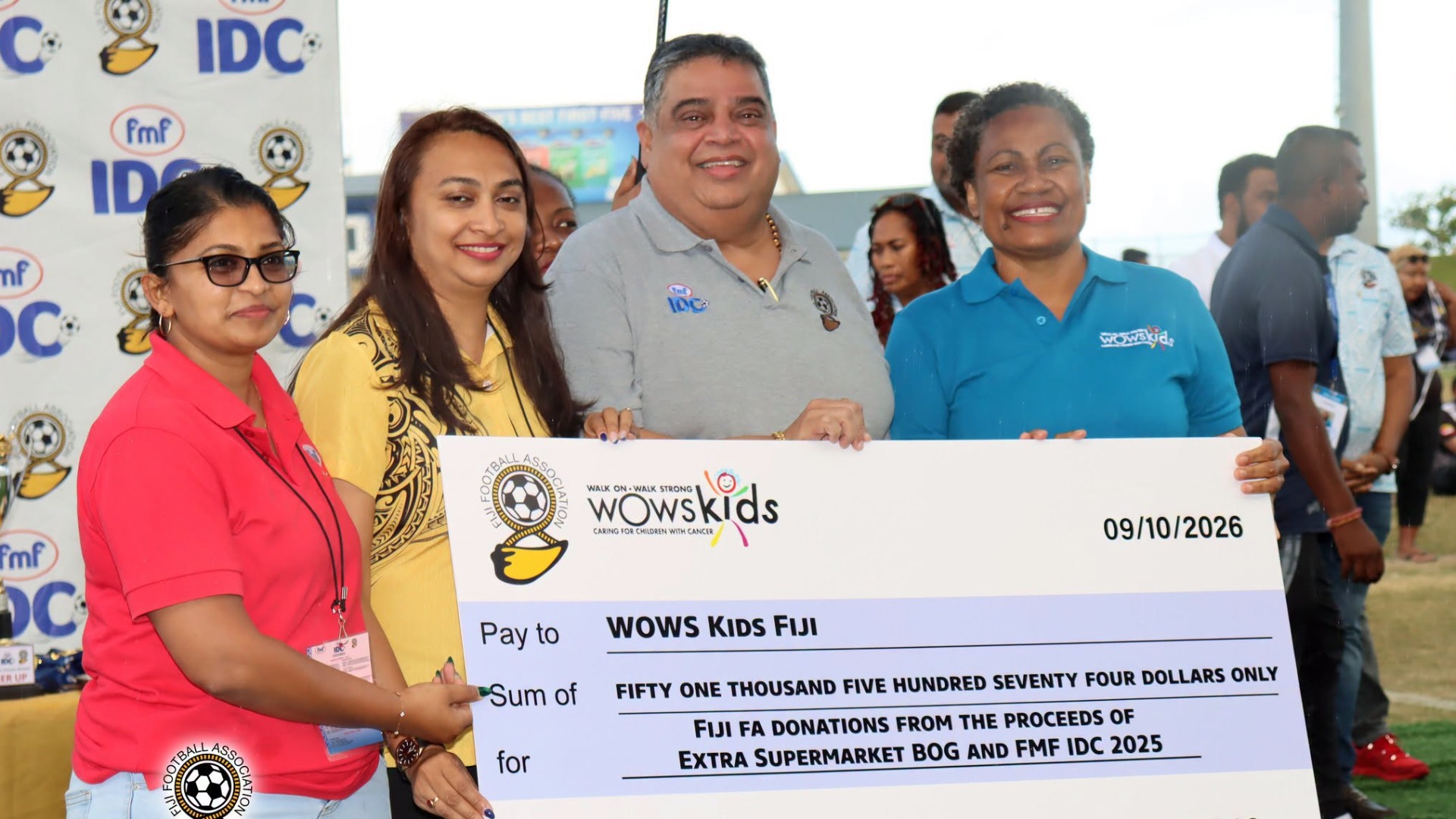 Fiji FA hands over $51,574 to WOWS Kids Fiji to support children battling cancer