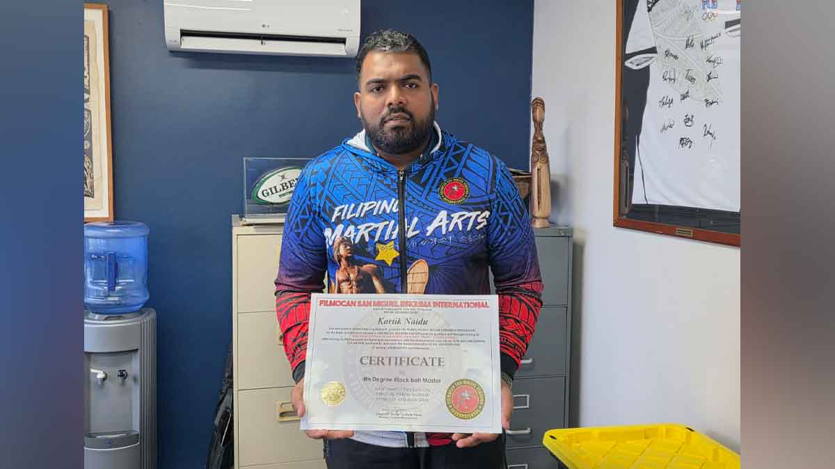 Naidu aims to promote Eskrima in Fiji after earning fourth-degree black belt