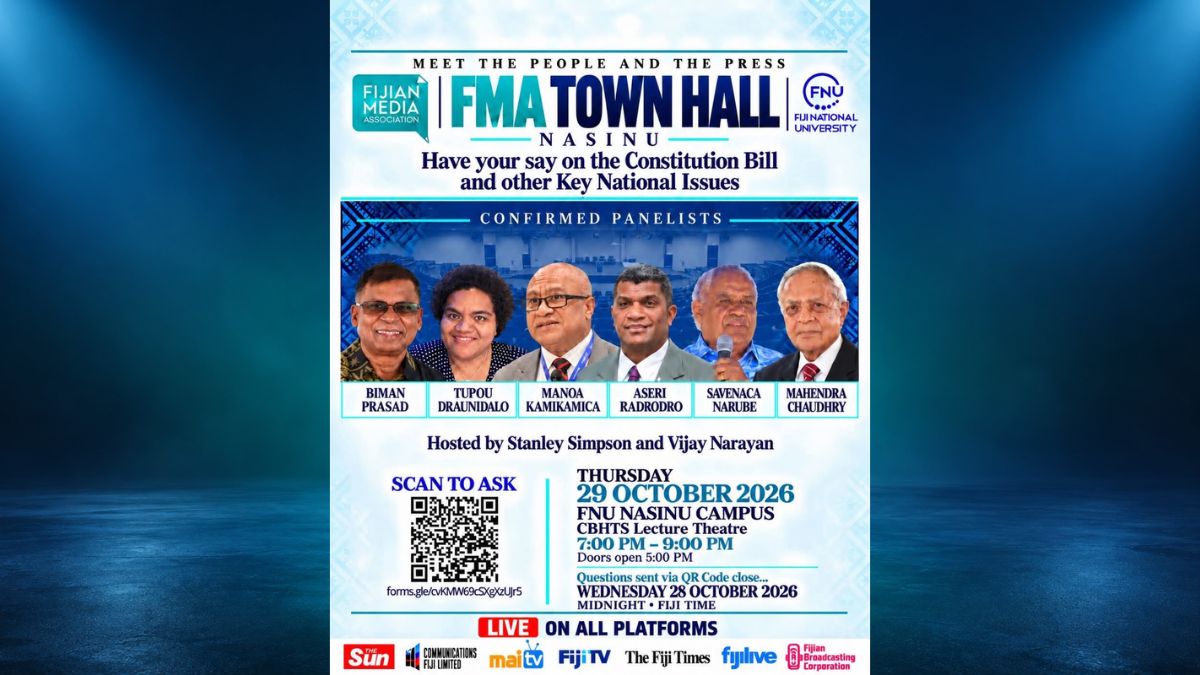 FMA Town Hall on Constitution Bill at 7pm this Thursday at FNU Nasinu
