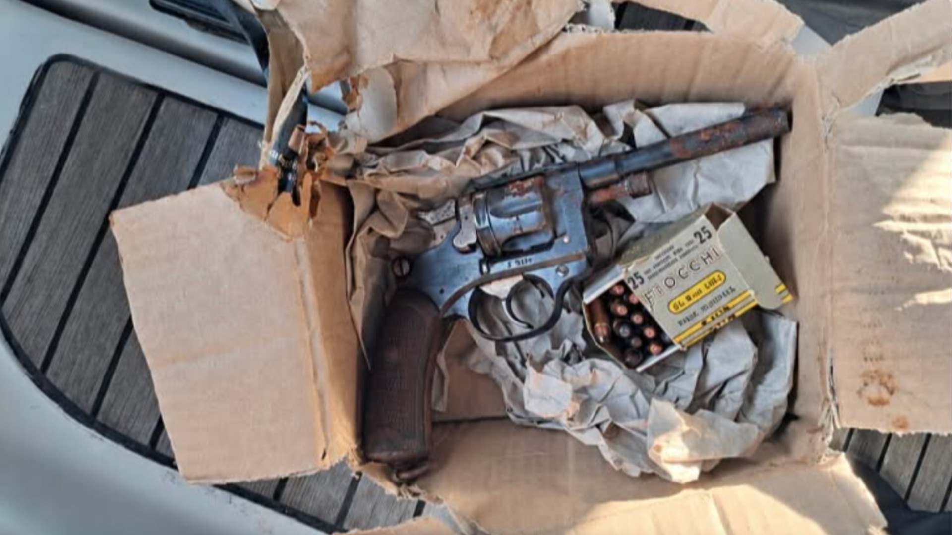 Undeclared pistol and ammunition found on foreign yacht
