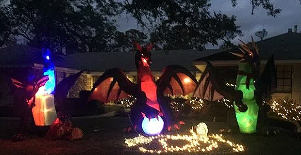Woman responds to angry letter about dragon display by adding more dragons