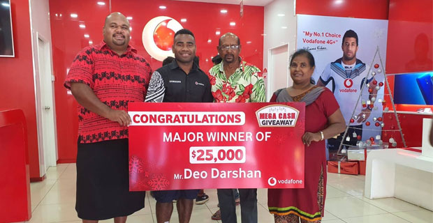 75-year old Nadi man wins $25,000 with Vodafone Christmas promotion 