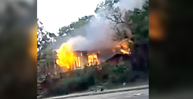 Firefighters attend to fire at house in Laqere