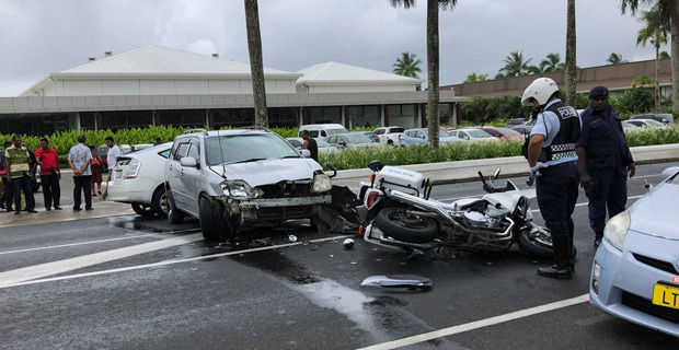 Driver of vehicle involved in accident with police bike questioned and released