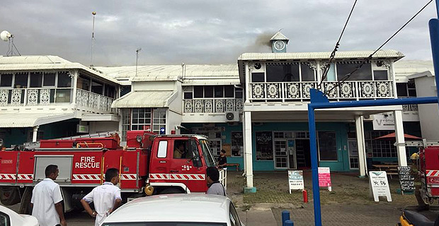 Firefighters contain fire at Challenge Plaza in Namaka, Nadi