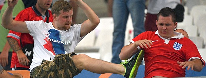 England fans run for their lives at Euro 2016