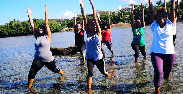 7 Tebara Queen contestants undergo a series of training sessions before Sarong judging this afternoon