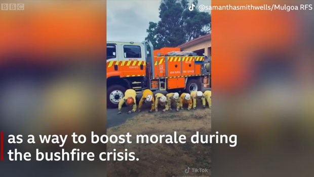Australia fires: Firefighters dance on TikTok to 'raise spirits'