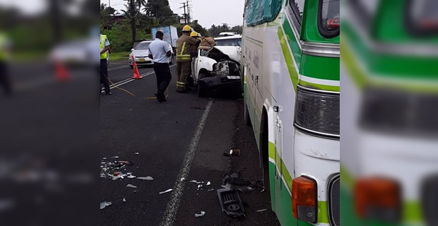 Child taken to Nausori Health Centre after being stuck in a vehicle that collided with a bus