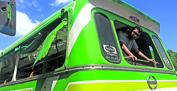 Serious concerns being raised after two buses were badly damaged by students