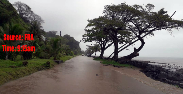 Lesiaceva Road in Savusavu currently closed to all light vehicles due to flooding - FRA