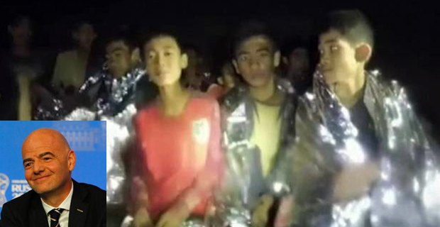 FIFA invites trapped Thai boys to World Cup if they are rescued in time