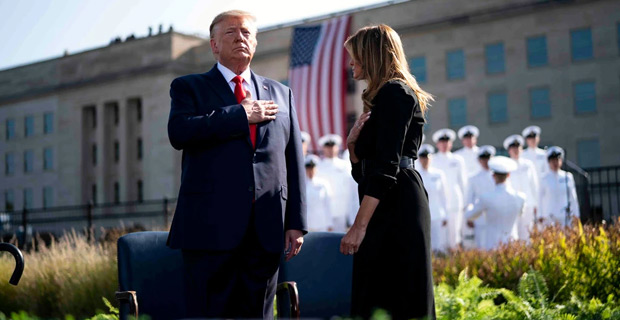 Trump delivers tributes and threats at 9/11 ceremony