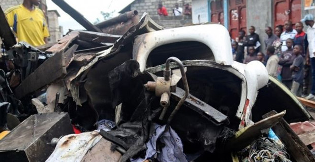 At least 27 dead after passenger plane crashes into houses in city of Goma in eastern Democratic Republic of Congo