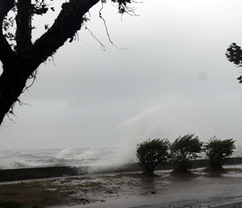 Centre of Severe Tropical Cyclone Winston exits Viti Levu over the Nadi area
