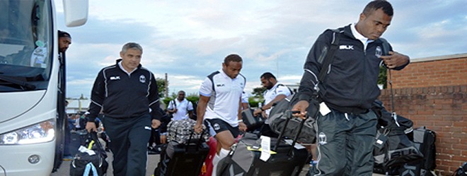 Flying Fijians arrive in England