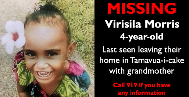 Police still looking for missing four‑year old
