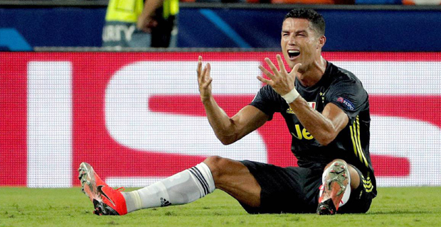 Ronaldo sent off in tears on Champions League debut for Juventus and will miss Man Utd return