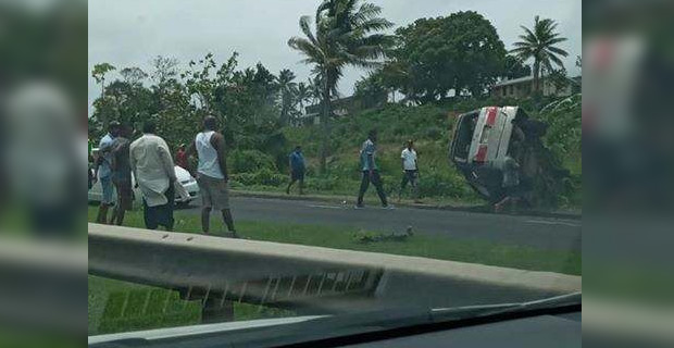 Vehicle tumbles along Ratu Dovi Road near Nadera 