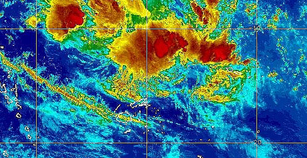 Tropical depression located 410 kilometres north west of Rotuma