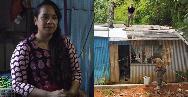 RFMF Engineers providing temporary fix for Janifa Bibi's house, more donations needed to make it safe and complete