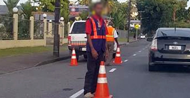 Concerns raised about  LTA vehicle parked on one lane of Brown Street causing additional traffic early this morning
