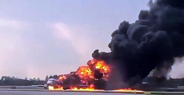 At least 41 dead after Russian plane burst into flames in Moscow