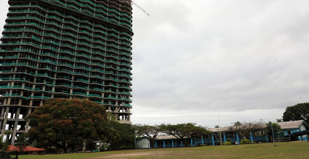 WG Plaza start works on removal of retaining wall from Holy Trinity School's land