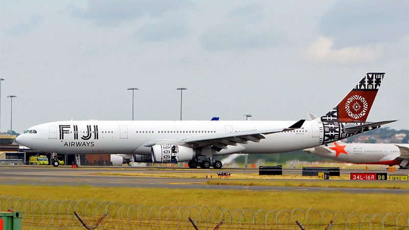 Some foreign objects found around the exhaust area of an A330 aircraft engine of Fiji Airways this morning