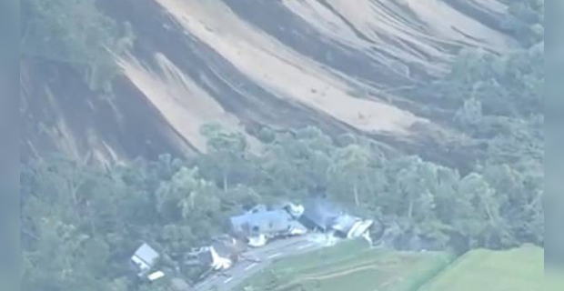 Big earthquake hits Japan causing landslides